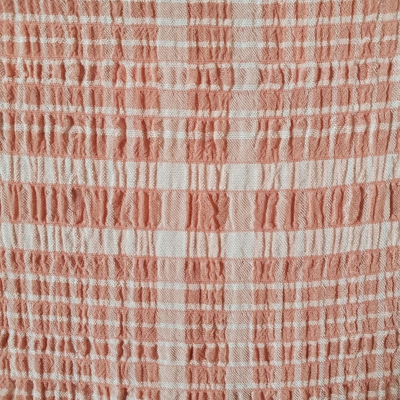 PALE PEACH PLAID ☆ TIERED MAXI DRESS ☆ NWT - Picture 9 of 10